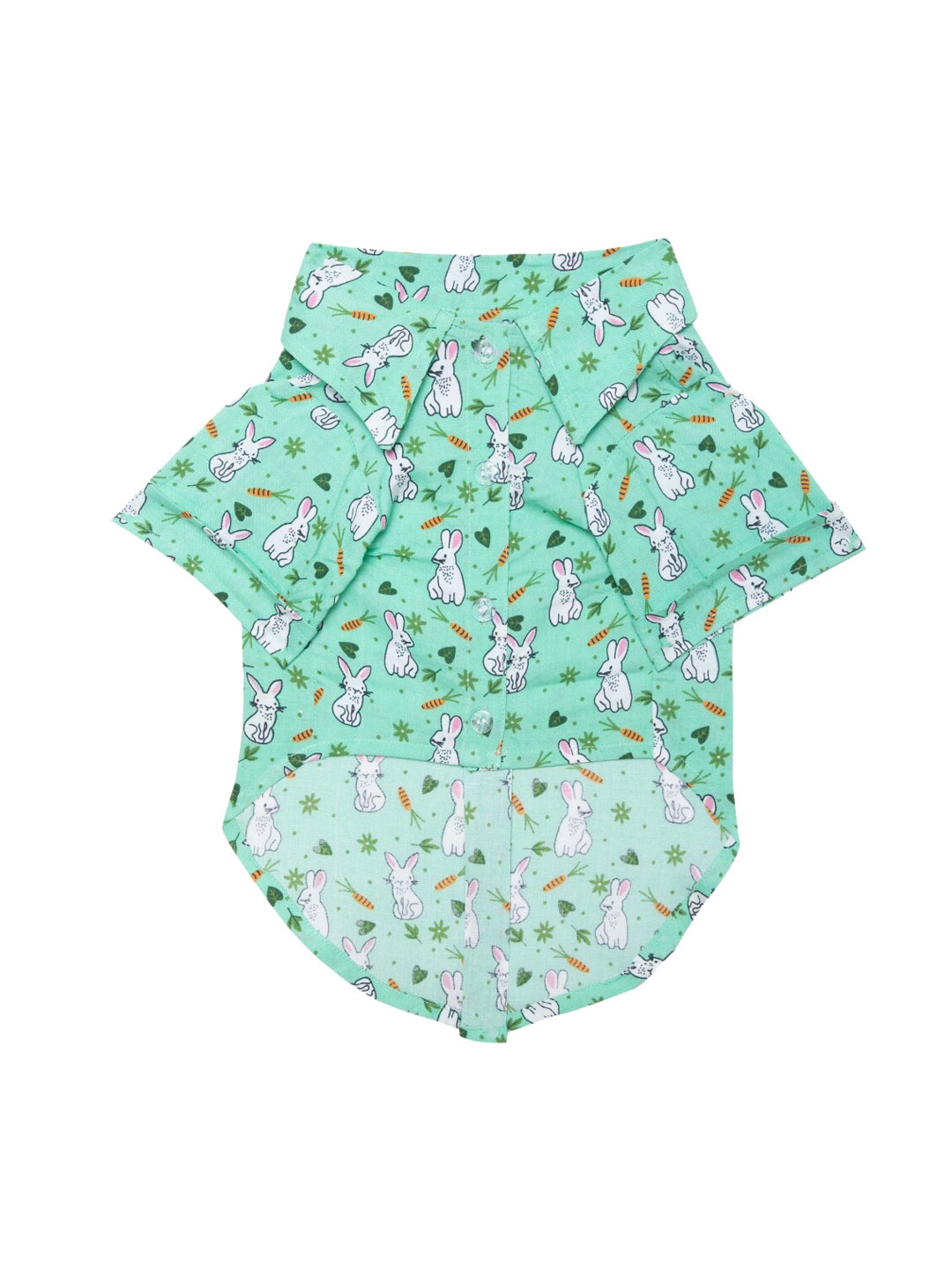 

Lulala Pista Green & White Bunny Printed Cotton Dog Collar Shirt