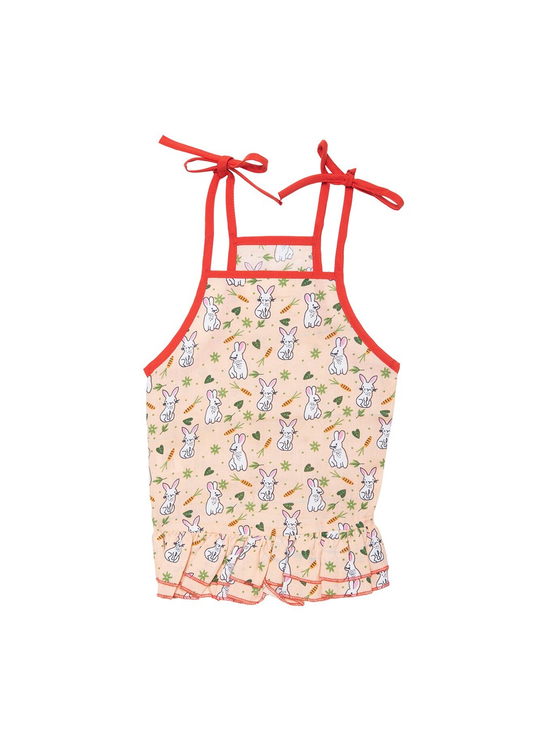 

Lulala Peach & Red Bunny Printed Pure Cotton Dog Dresses