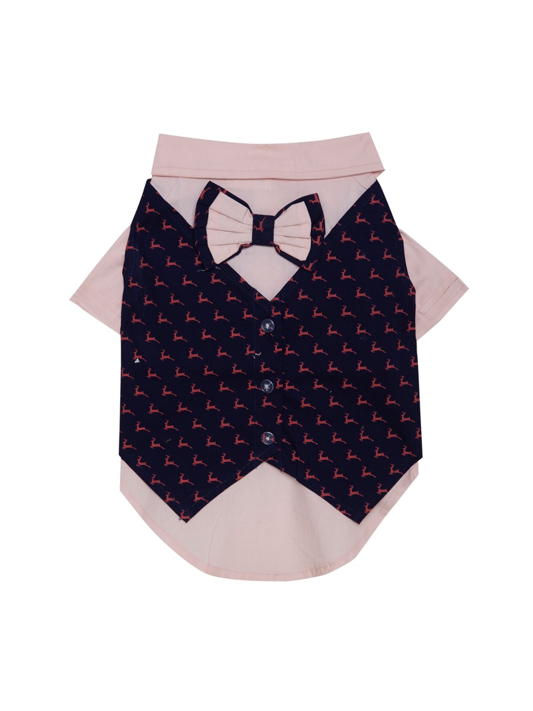 

Lulala Pink & Navy Blue Self Design Wedding Tuxedo Suit Dog Dresses