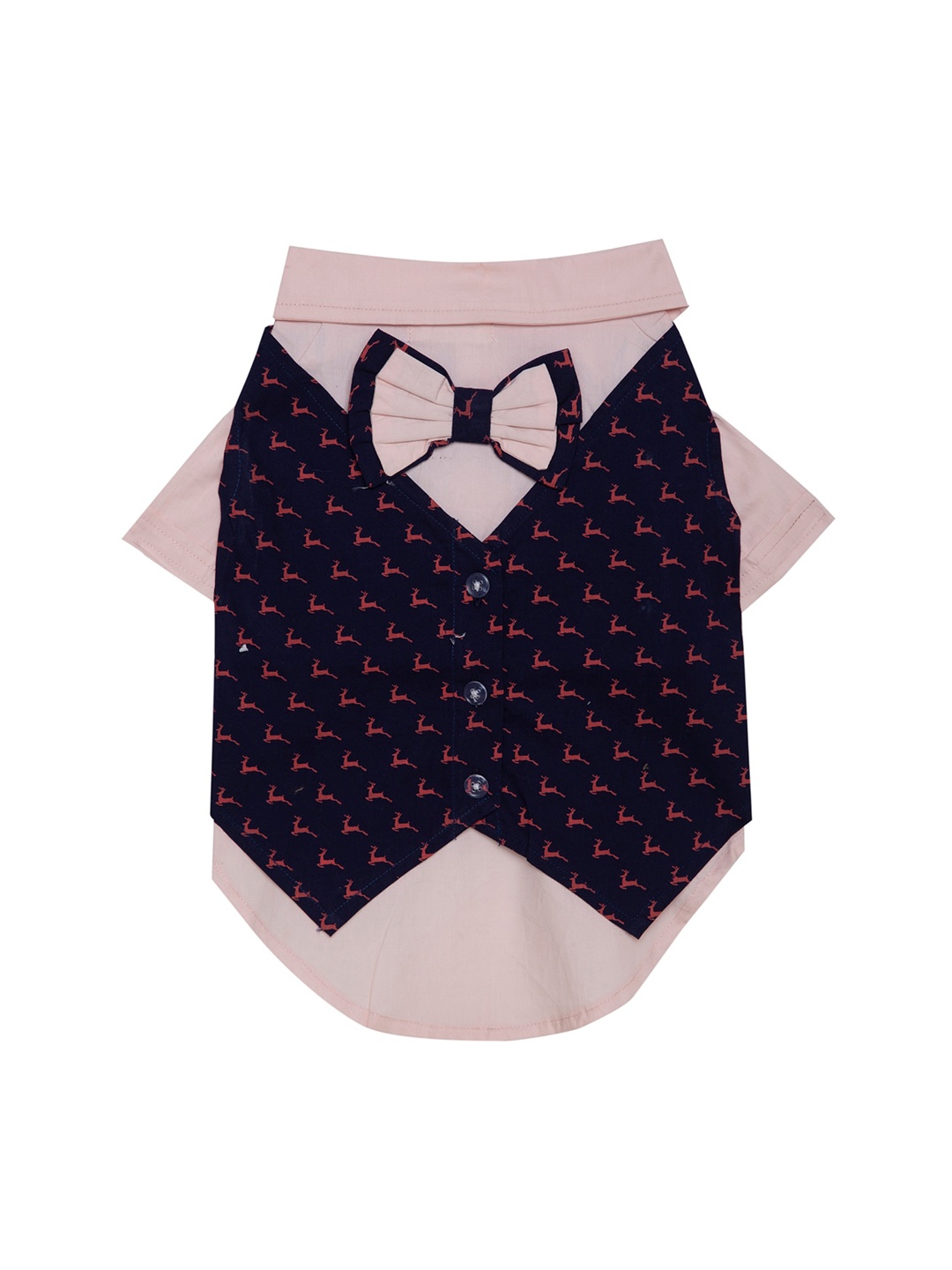

Lulala Pink & Black Printed Cotton Tuxedo Dog Dress