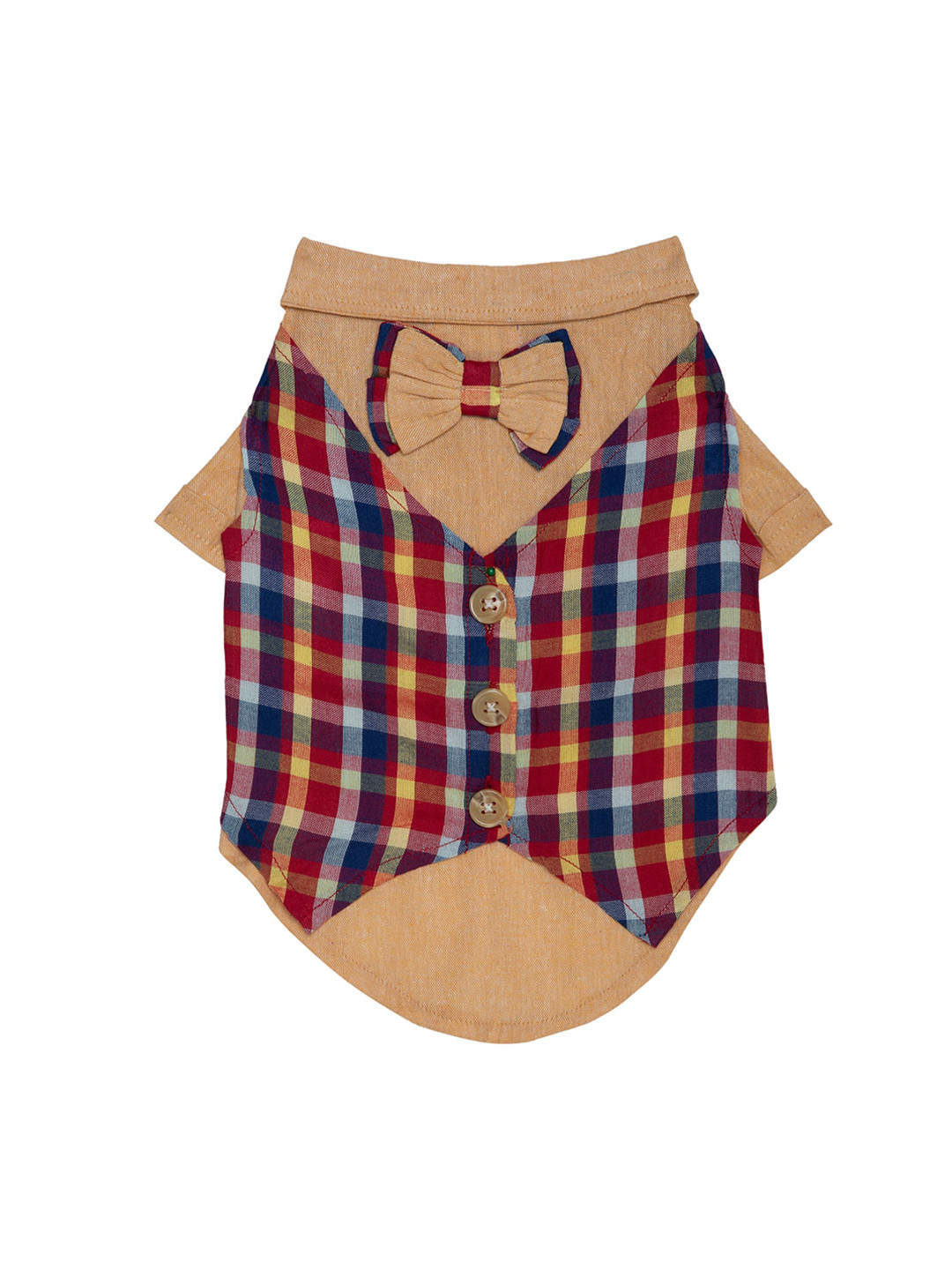 

Lulala Beige & Red Printed Cotton Dog Dress