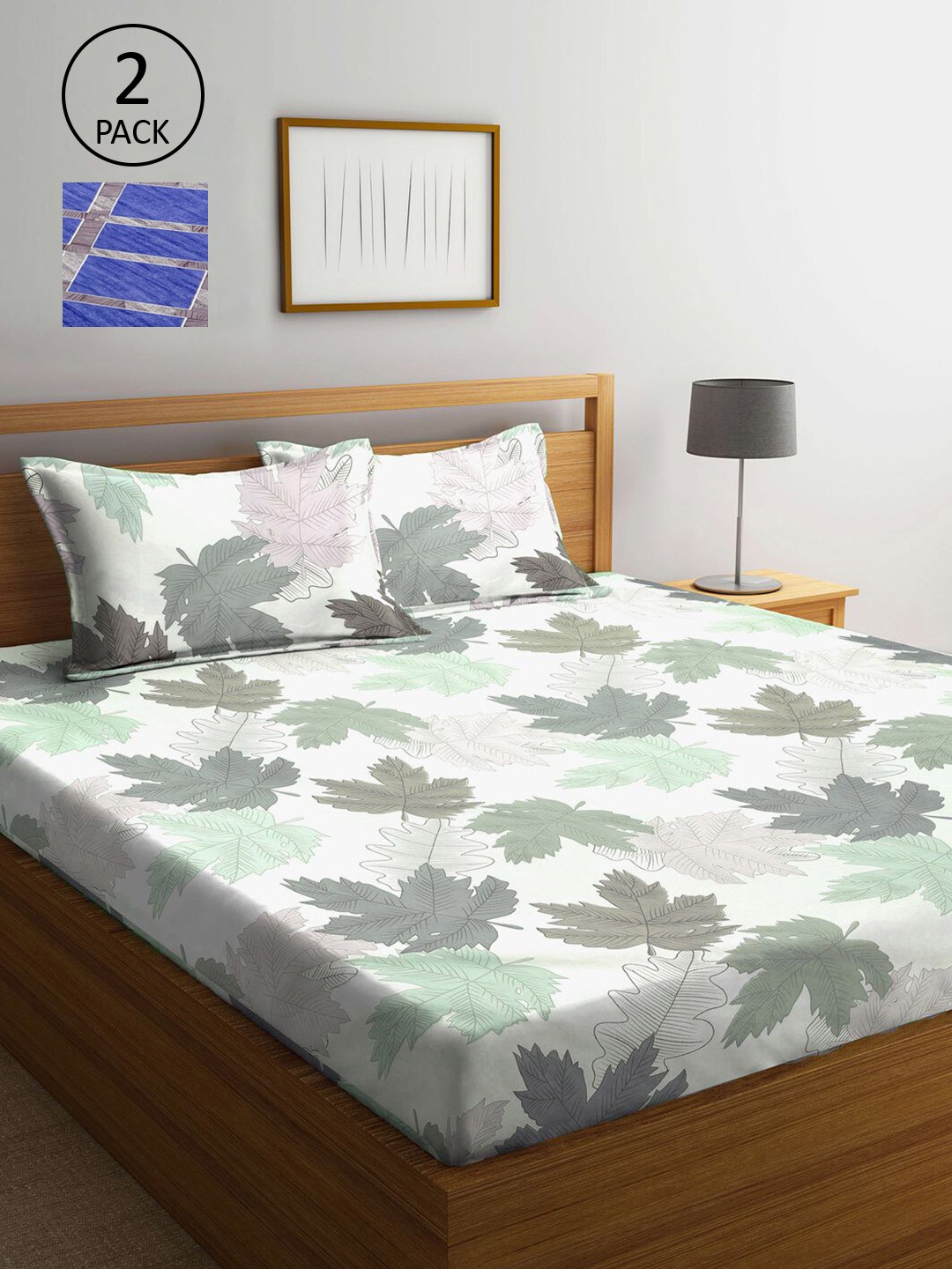 

KLOTTHE Multi Coloured 210 TC Printed 2 King Cotton Bedsheet with 4 Pillow Covers