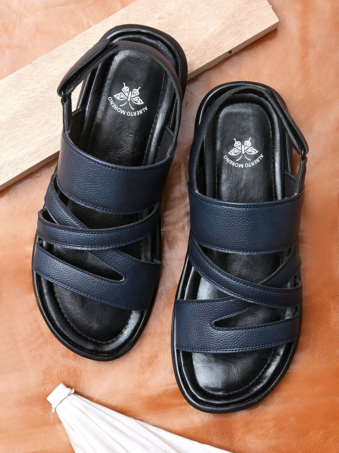 

ALBERTO MORENO Men Navy Blue Comfort Sandals