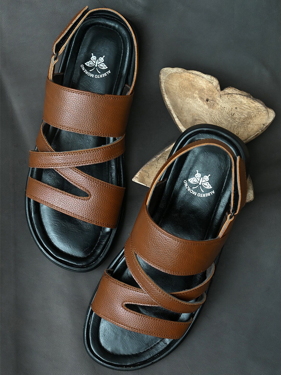

ALBERTO MORENO Men Tan Comfort Sandals