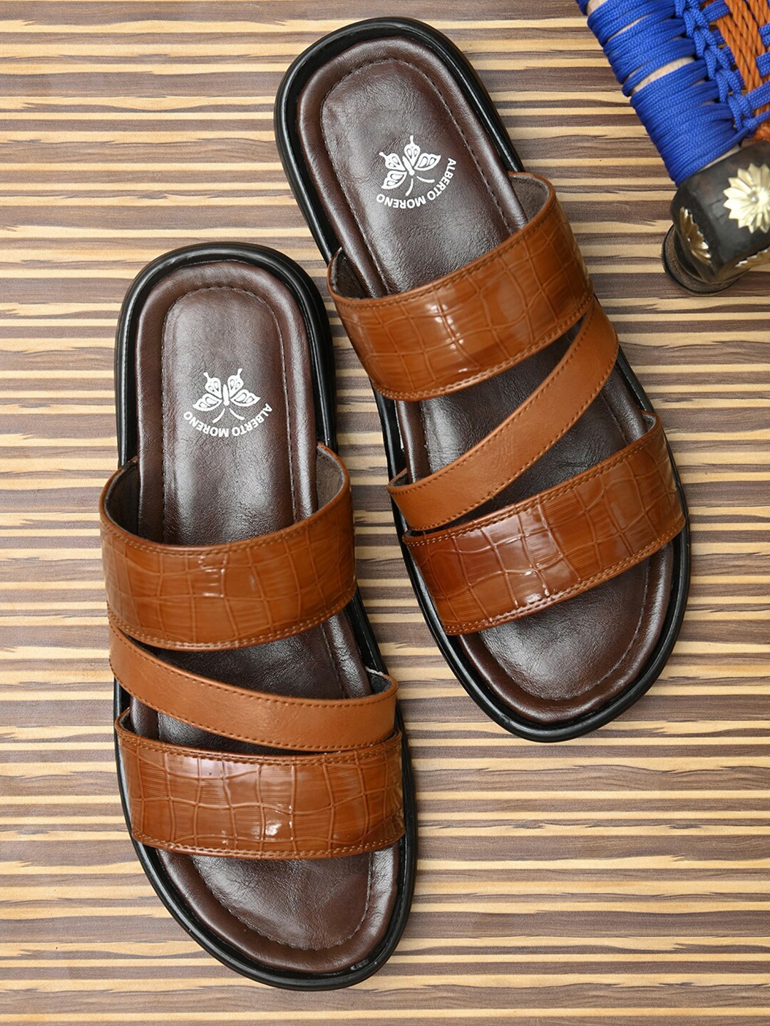 

ALBERTO MORENO Men Tan Comfort Sandals