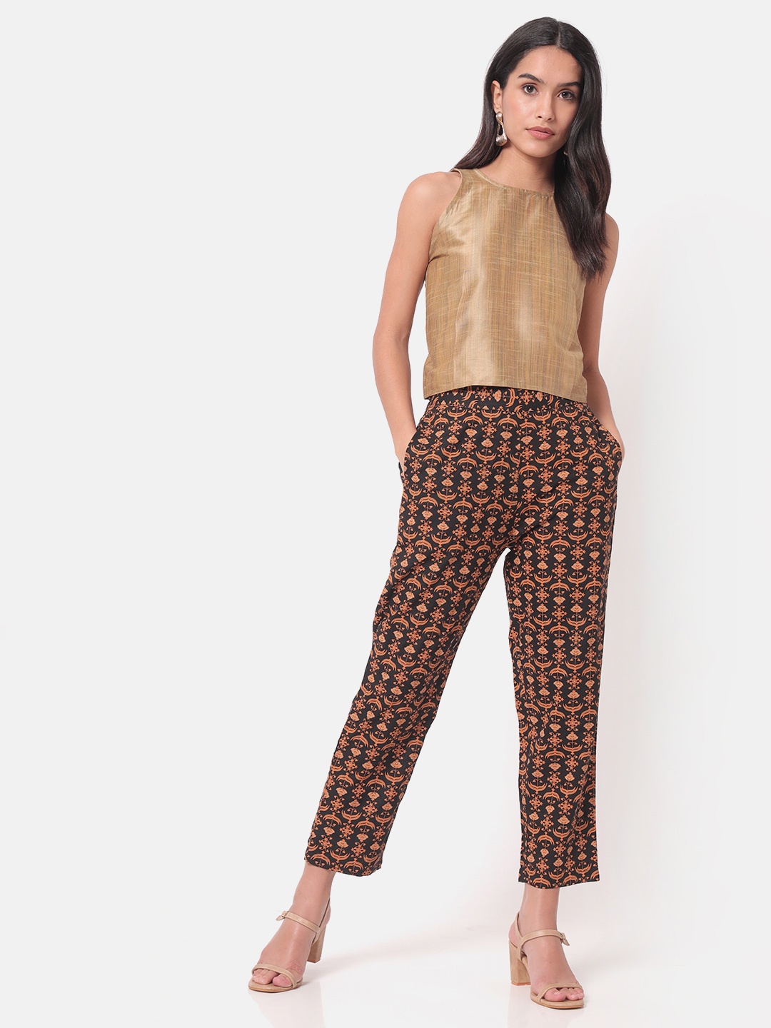 

Saaki Women Black Printed Trousers