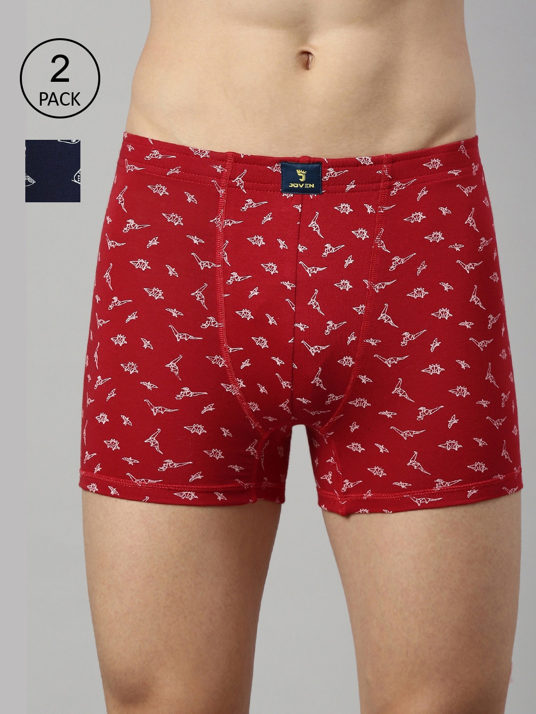 

Joven Men Red & Navy Blue Pack of 2 Printed Cotton Trunk 2TAOP-C5