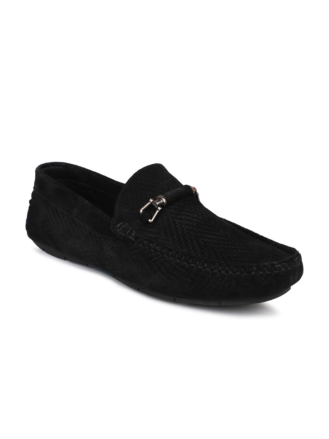 

PRIVO by Inc.5 Men Black Textured Suede Loafers