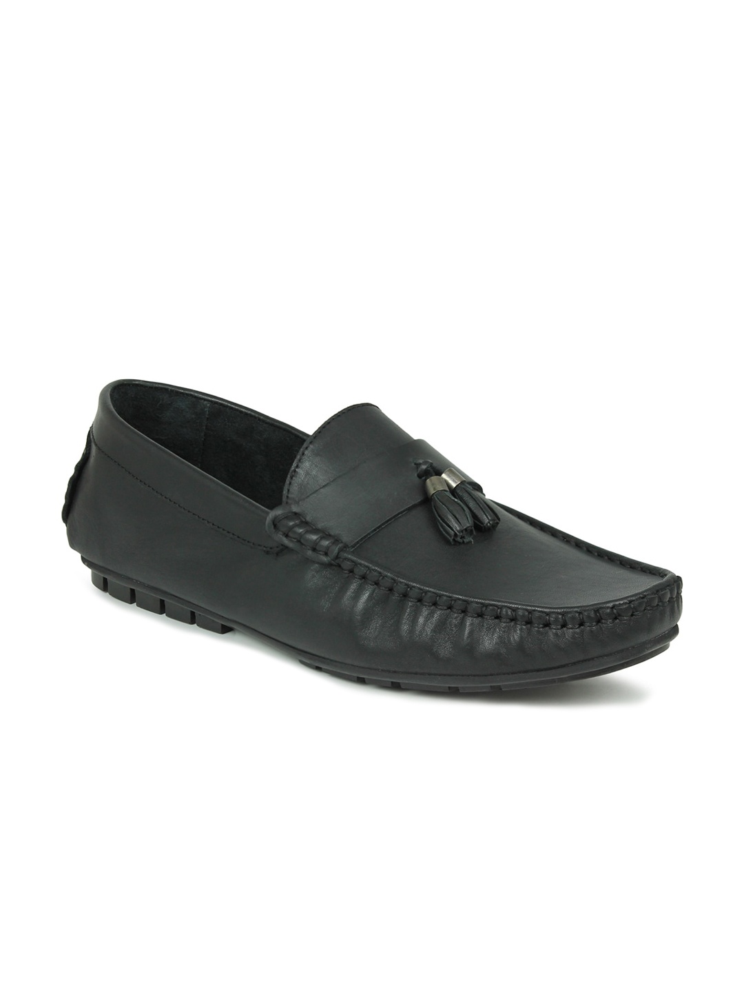 

PRIVO by Inc.5 Men Black Leather Driving Shoes