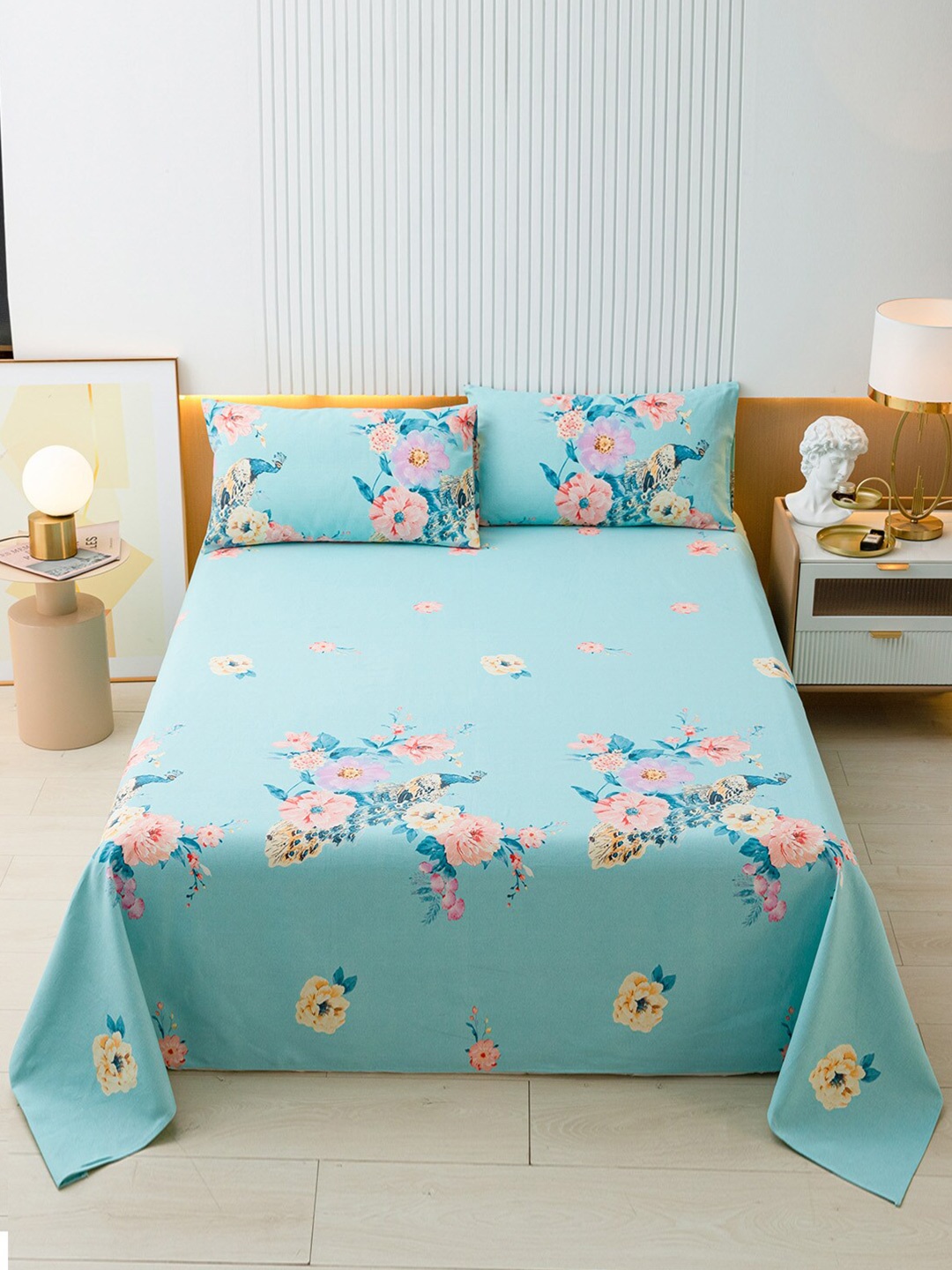 

JC HOME Multi Coloured 144 TC Printed King Cotton Bedsheet