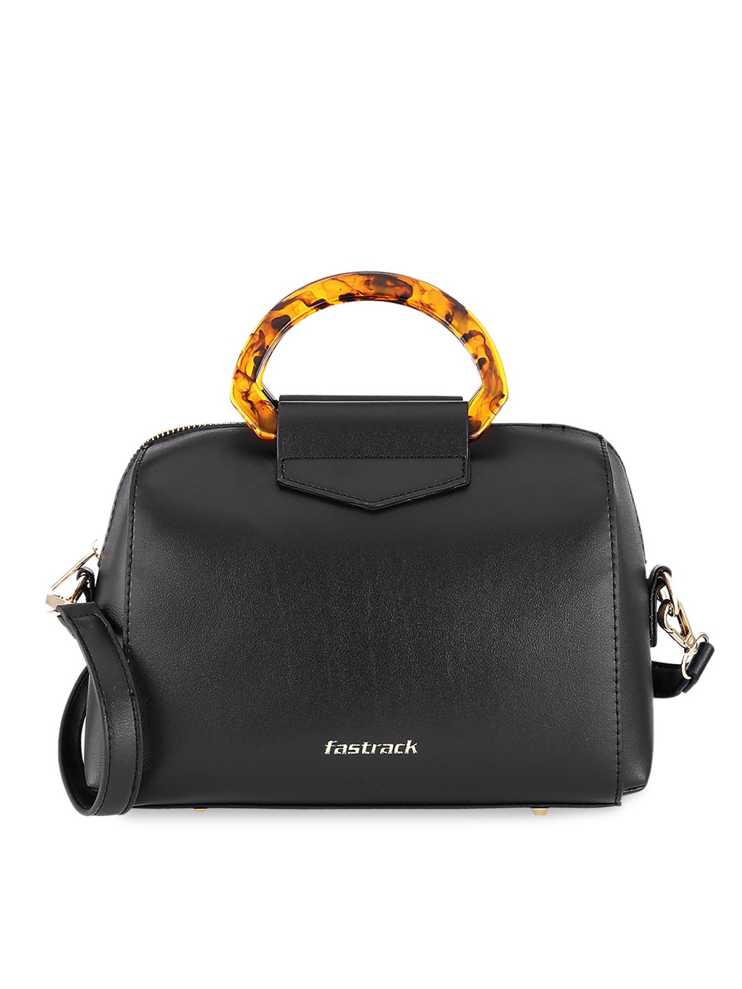 

Fastrack Black PU Structured Handheld Bag