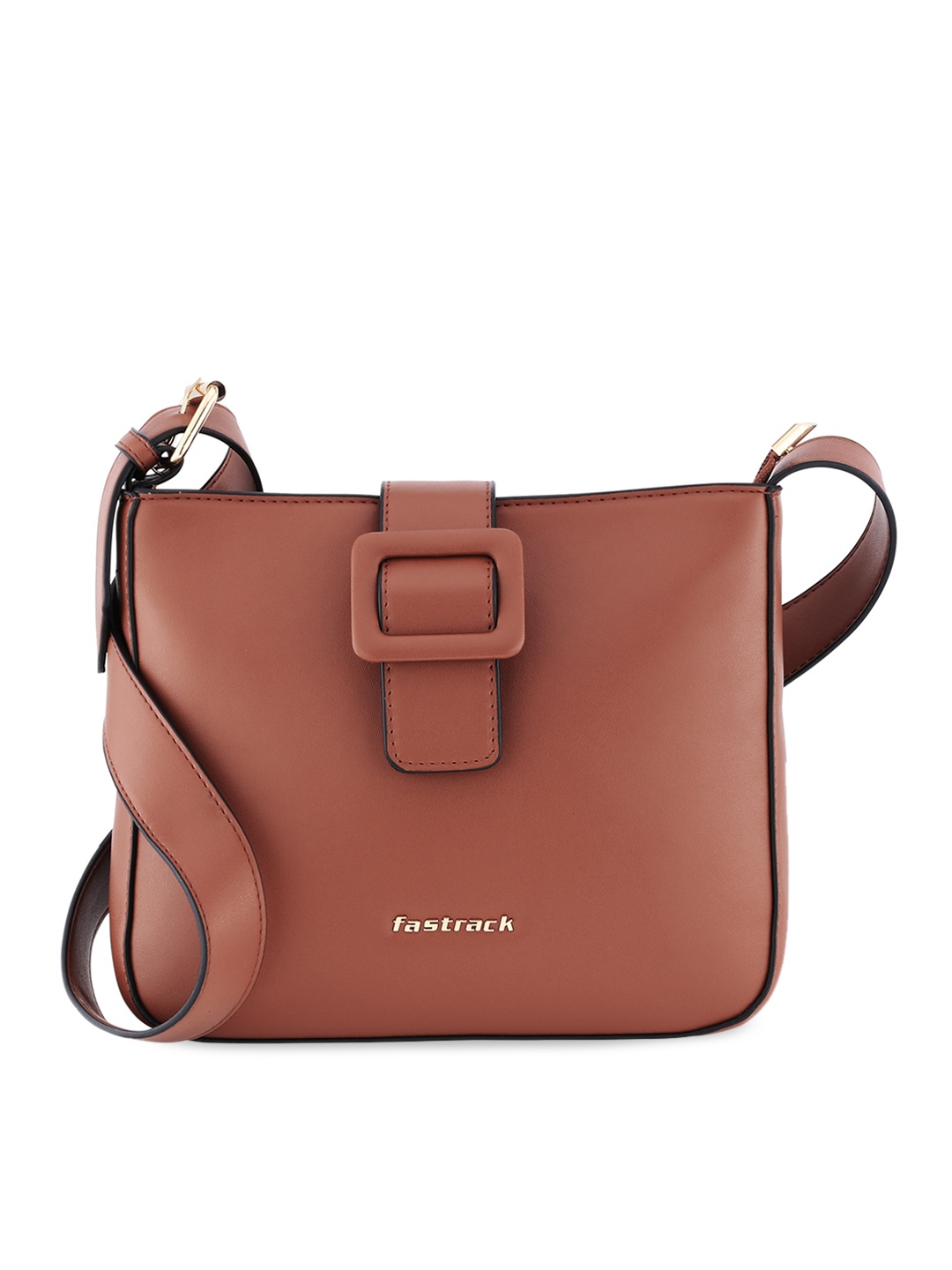 

Fastrack Tan PU Structured Sling Bag