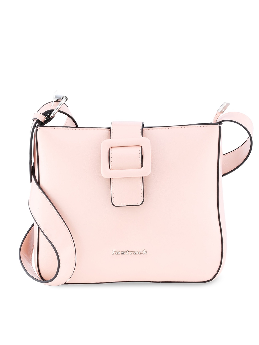 

Fastrack Pink PU Structured Sling Bag