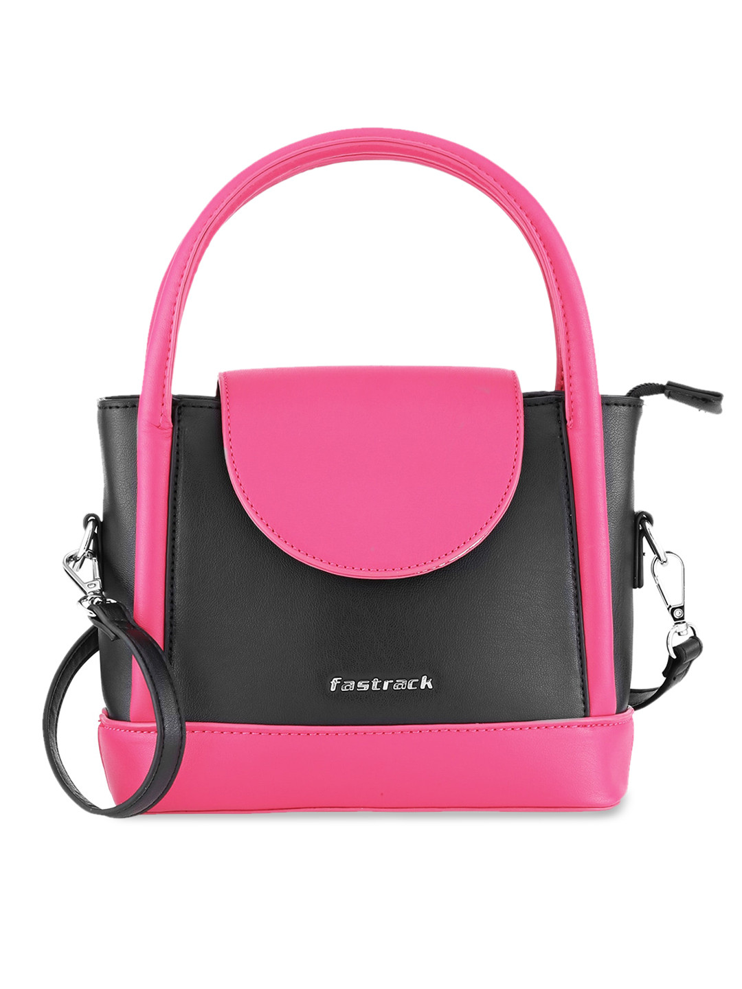

Fastrack Colourblocked Structured Satchel, Black