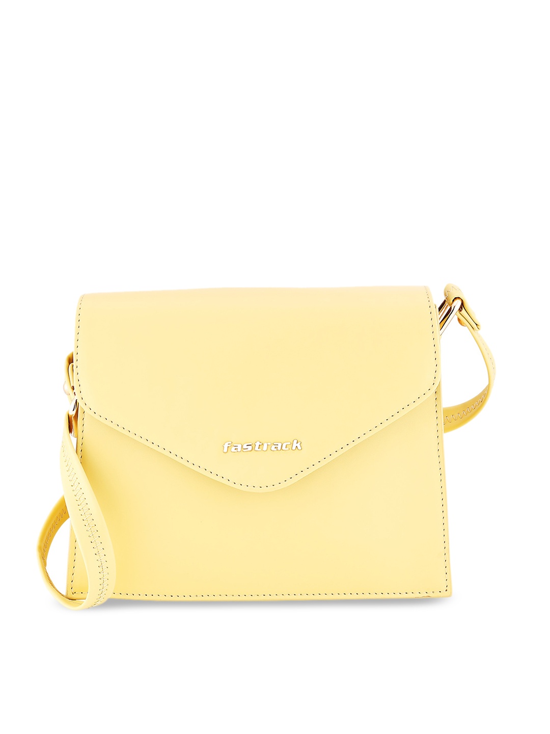

Fastrack Yellow PU Structured Sling Bag