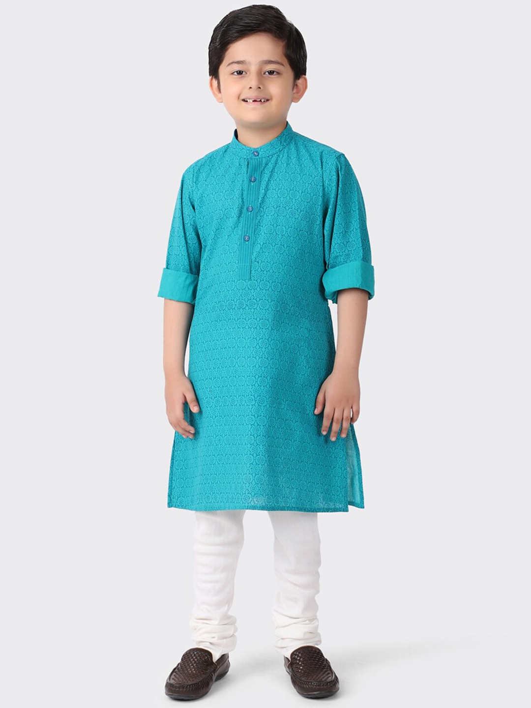 

Fabindia Boys Blue Floral Printed Kurta