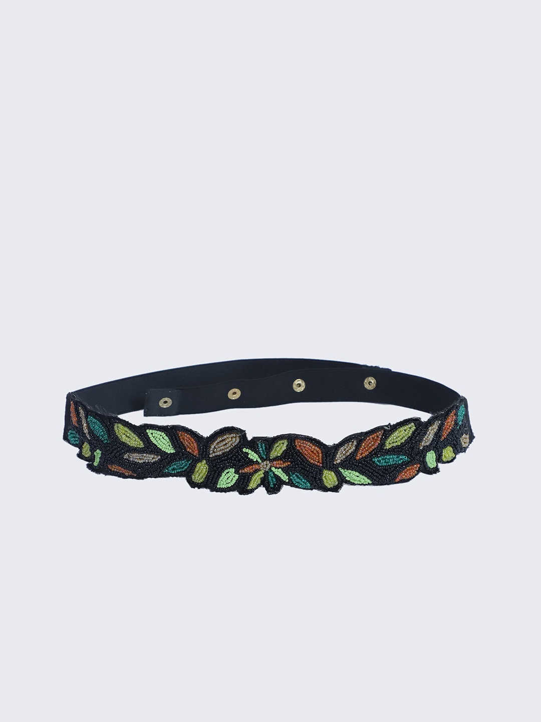 

FABBHUE Women Multi Coloured Embellished Canvas Belt