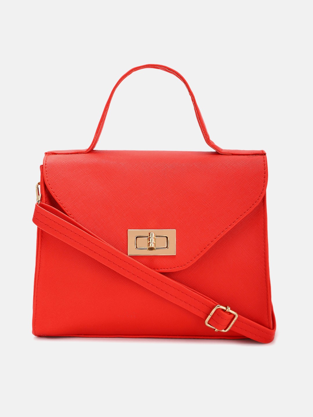 

FABBHUE Red PU Shopper Satchel