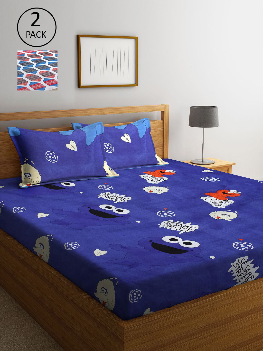 

KLOTTHE Multicoloured Printed 210 TC 2 King Bedsheets with 4 Pillow Covers, Multi