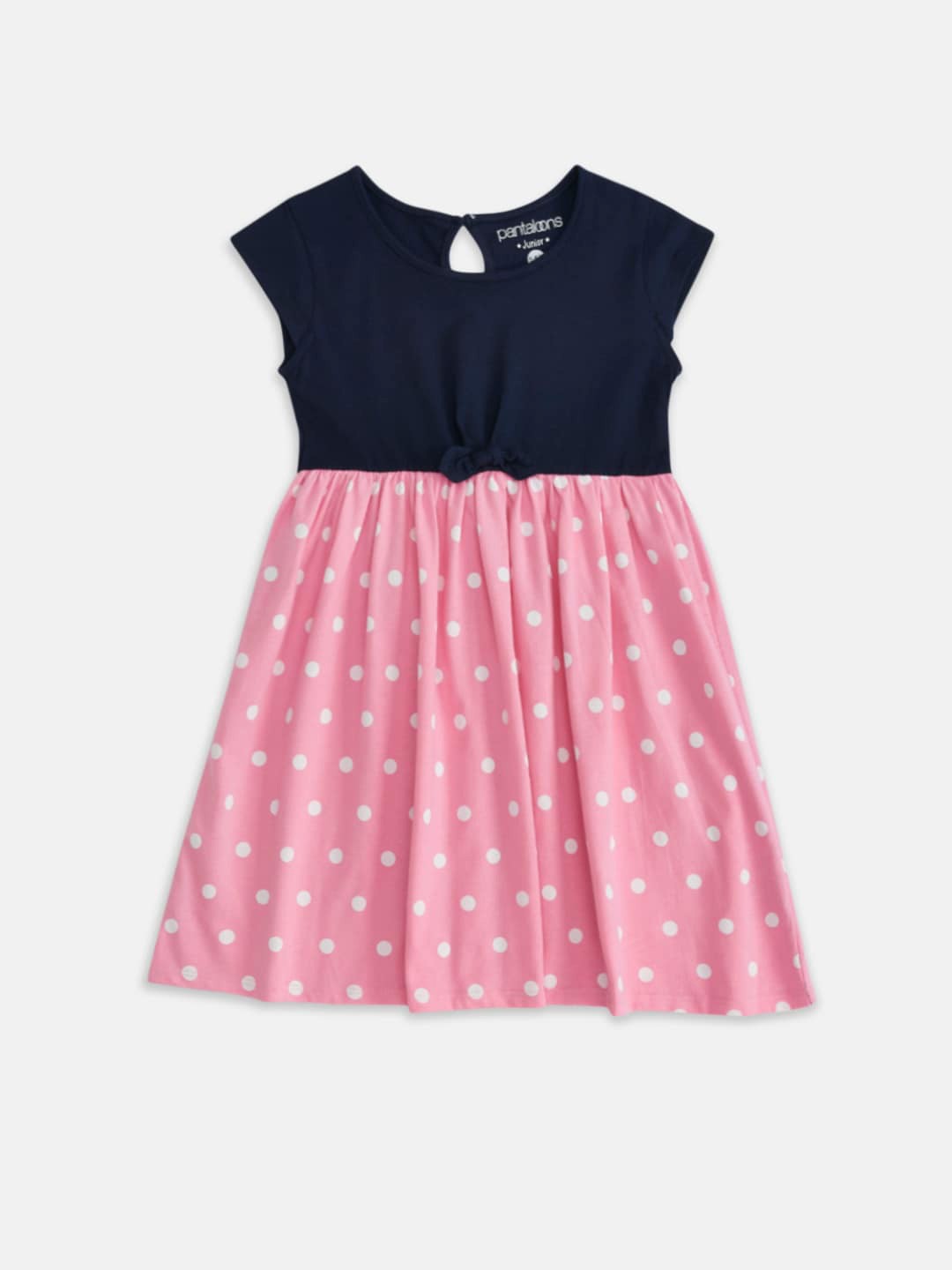 

Pantaloons Junior Girls Pink & Navy Blue A-Line Dress