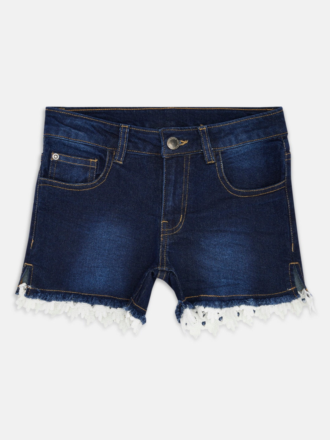 

Pantaloons Junior Girls Blue Washed Denim Shorts
