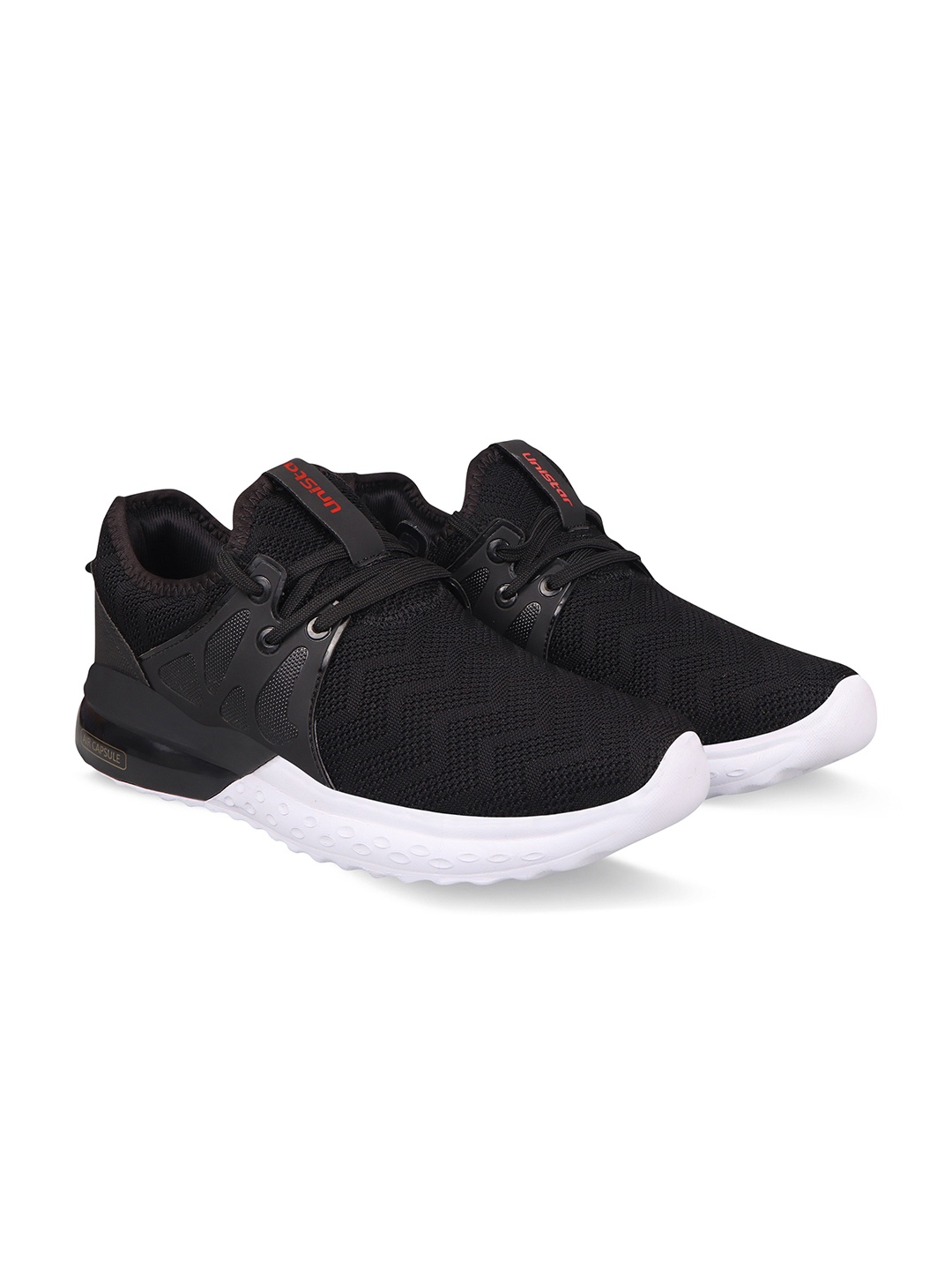 

UNISTAR Men Black Mesh Walking Shoes