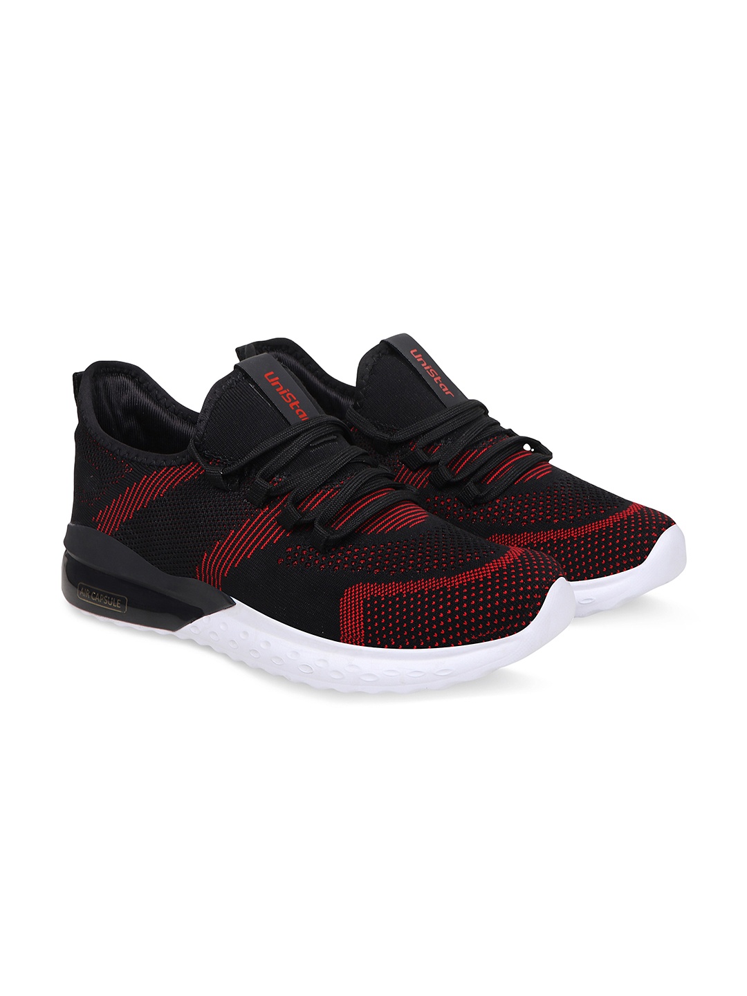 

UNISTAR Men Black Mesh Walking Shoes
