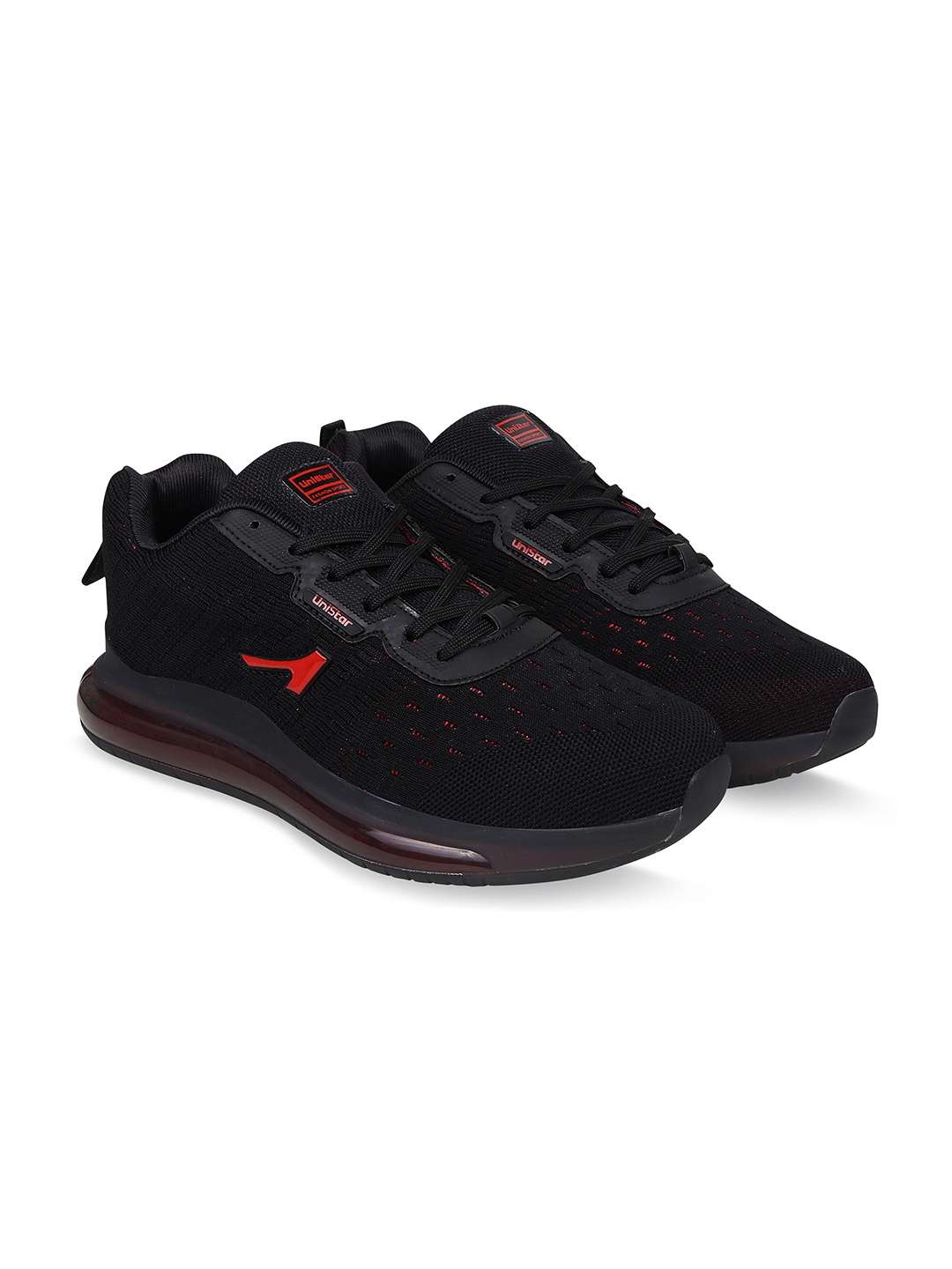 

UNISTAR Men Black & Red Walking Shoes