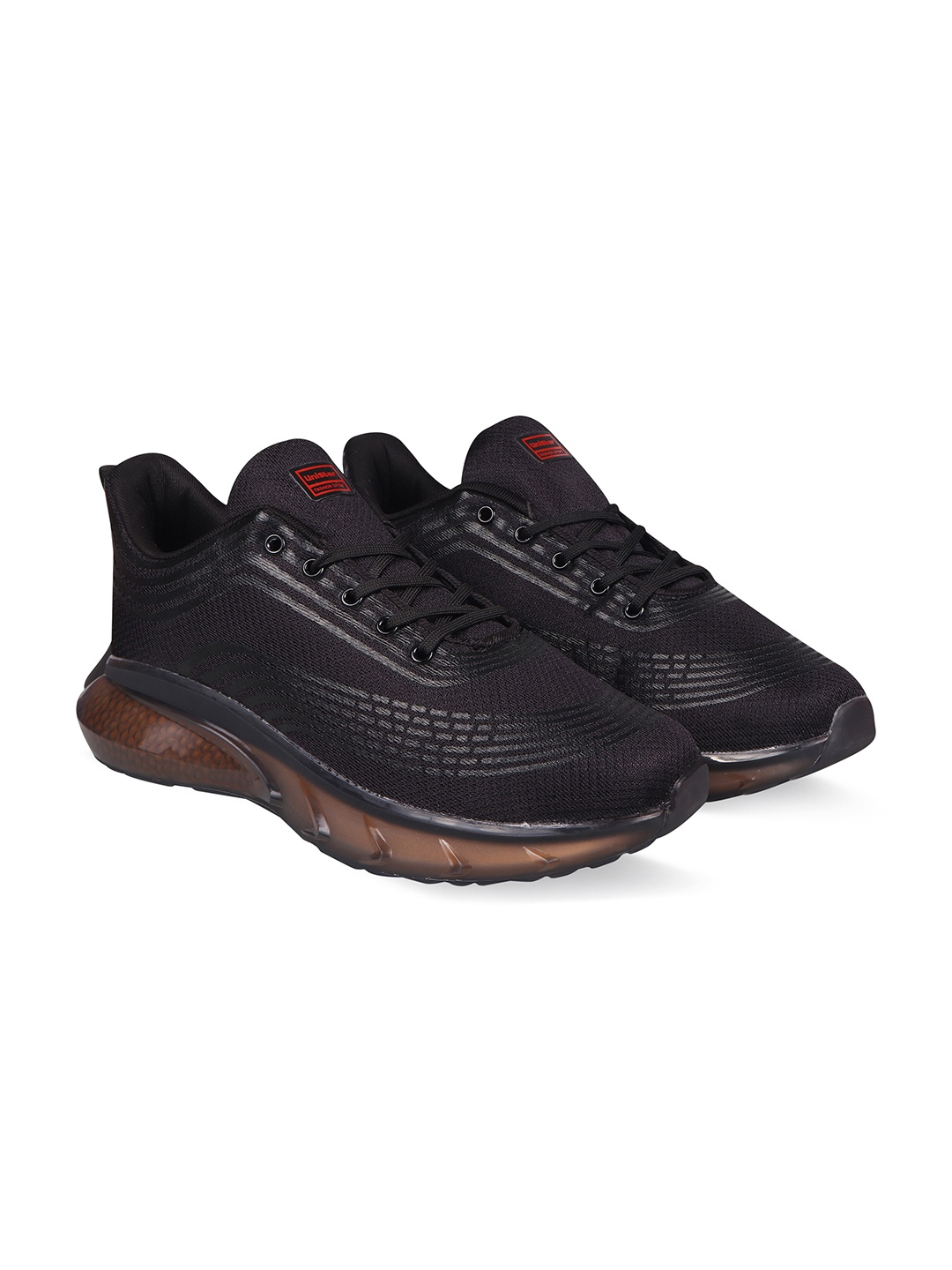 

UNISTAR Men Black Mesh Walking Shoes