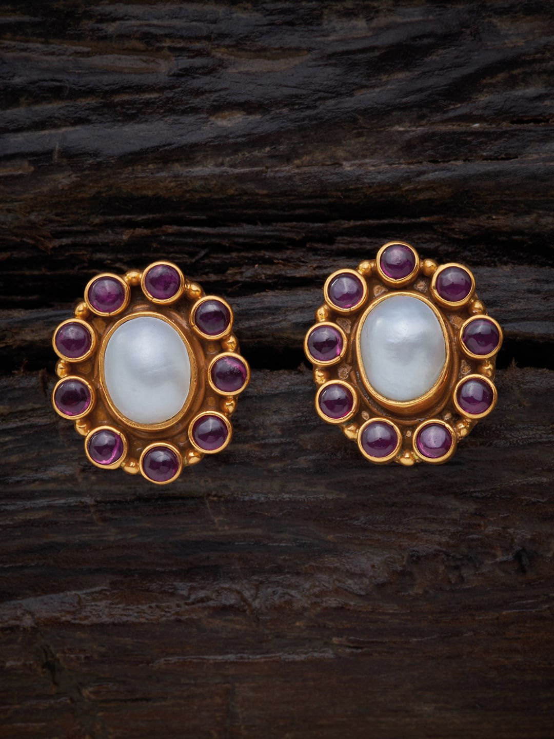 

Kushal's Fashion Jewellery Red 92.5 Pure Silver Contemporary Studs Earrings