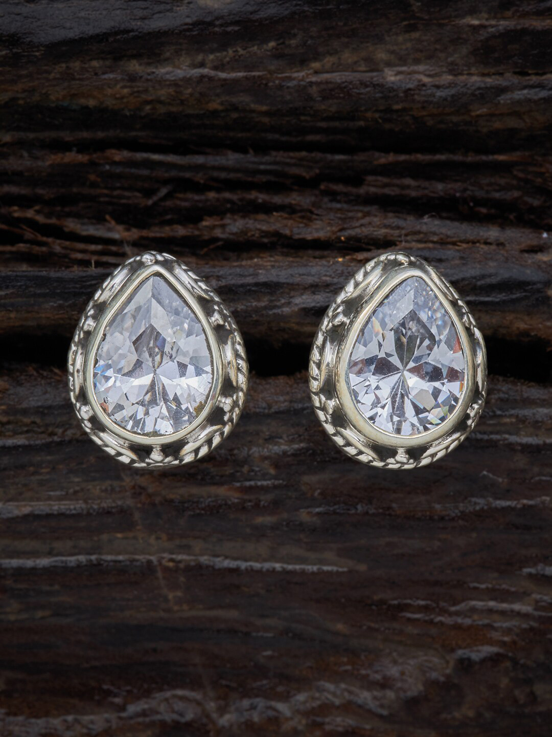 

Kushal's Fashion Jewellery White 92.5 Pure Silver Contemporary Studs Earrings