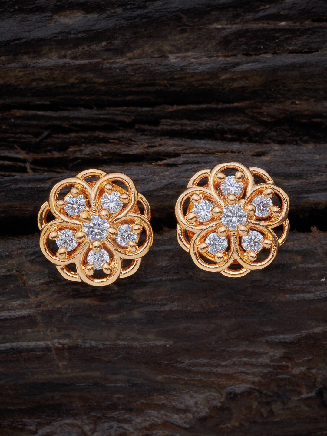 

Kushal's Fashion Jewellery White CZ Contemporary Studs Earrings
