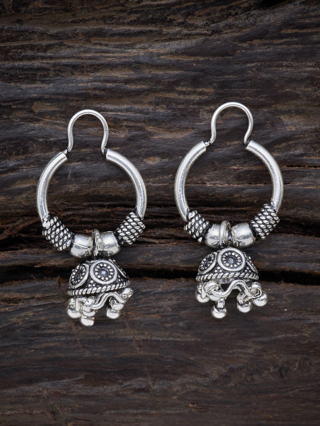 

Kushal's Fashion Jewellery Silver-Toned 92.5 Pure Silver Contemporary Hoop Earrings