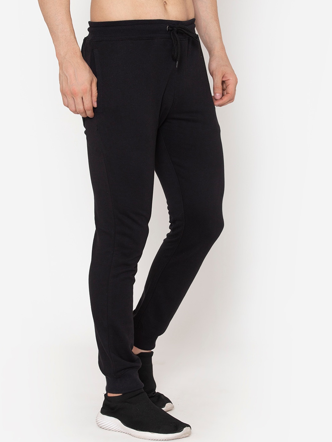 

FLAWLESS Men Black Solid Cotton Joggers