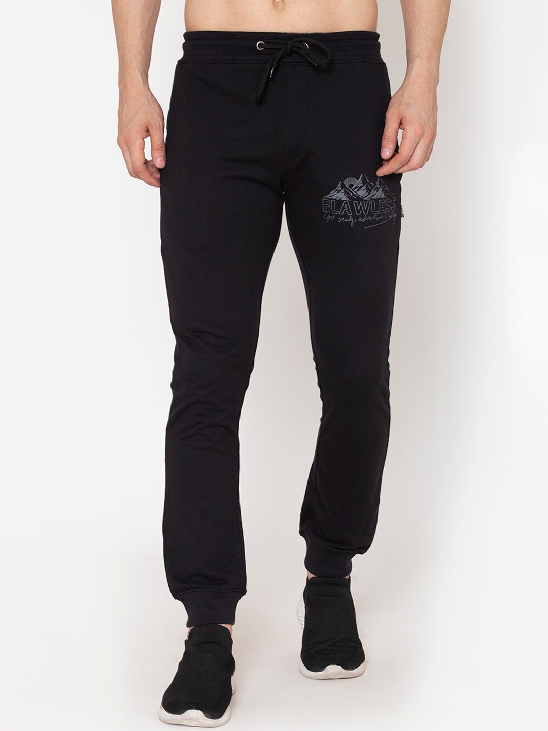 

FLAWLESS Men Black Solid Cotton Joggers