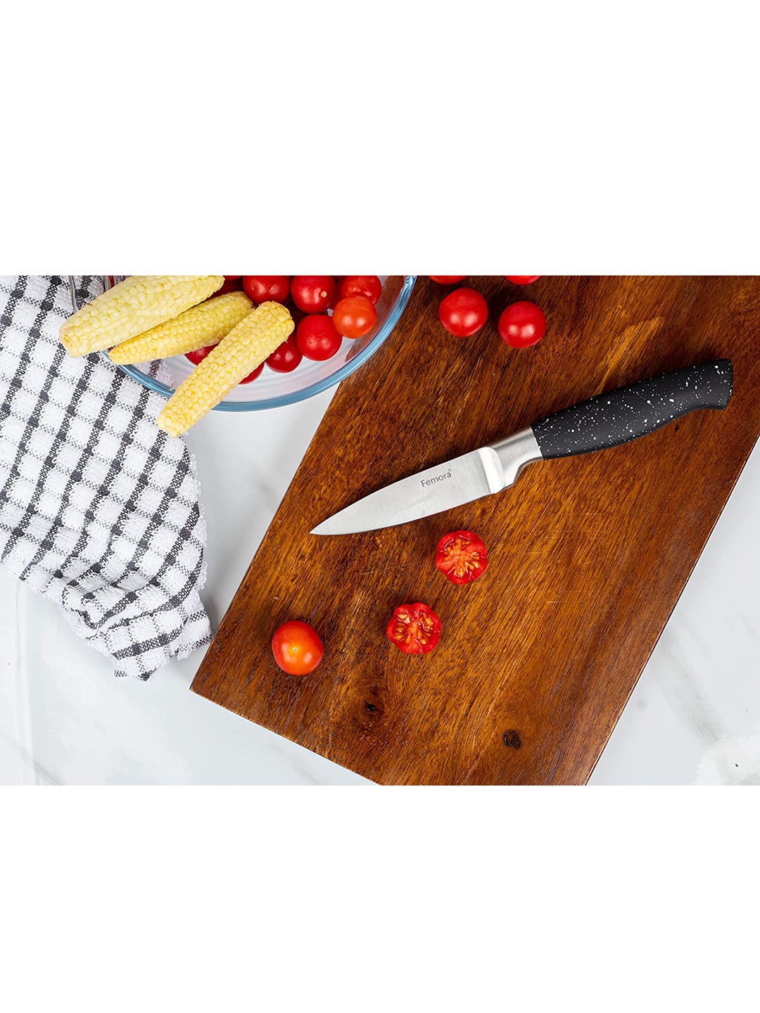 

Femora Black & Steel-Toned Solid Carbon Steel High Grade Pairing Knife
