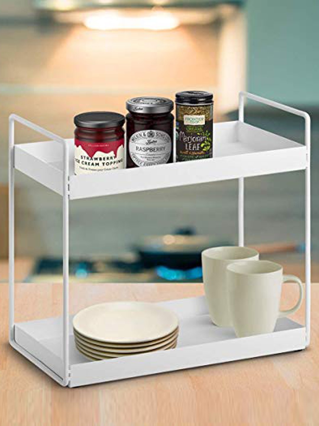 

Femora White Solid 2 Tier Metal Kitchen Rack