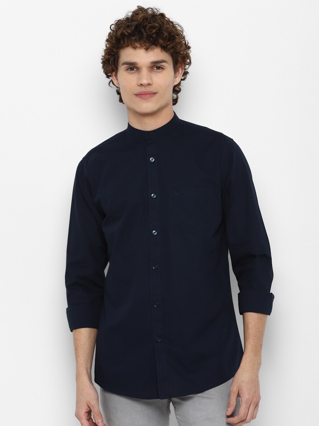 

Allen Solly Men Navy Blue Slim Fit Casual Shirt