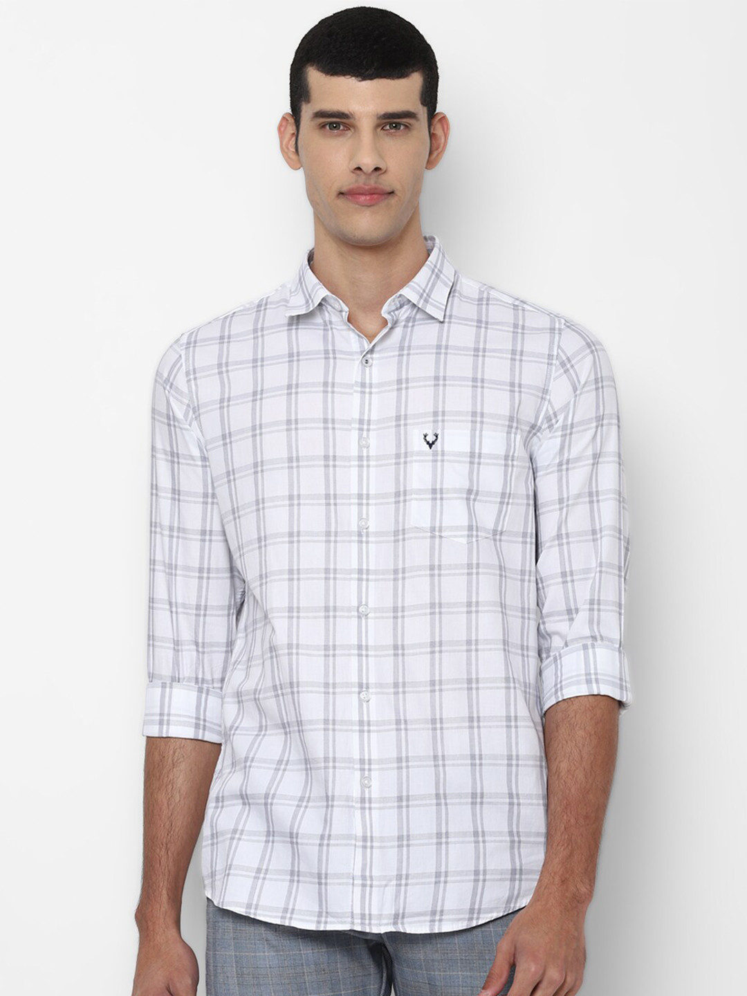 

Allen Solly Men White Slim Fit Checked Casual Shirt