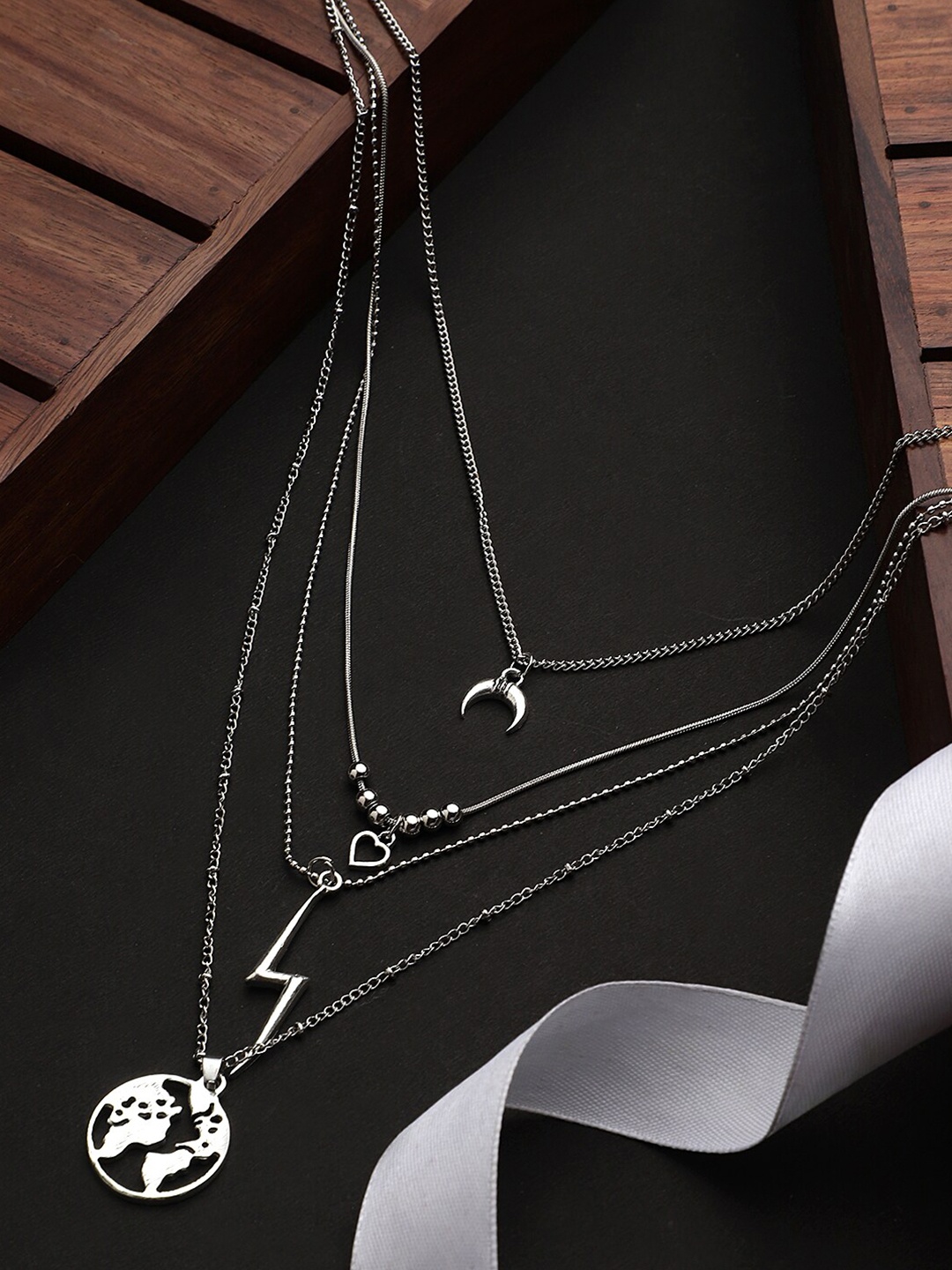 

KACY Silver-Plated Layered Necklace