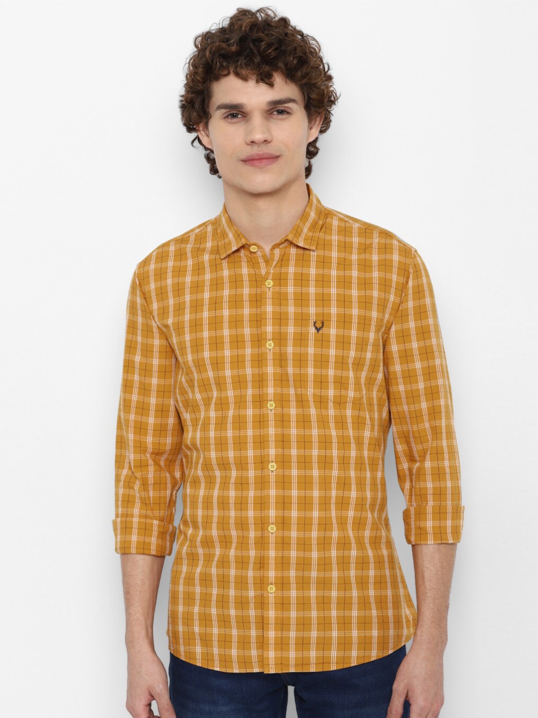 

Allen Solly Sport Men Yellow Slim Fit Checked Casual Shirt