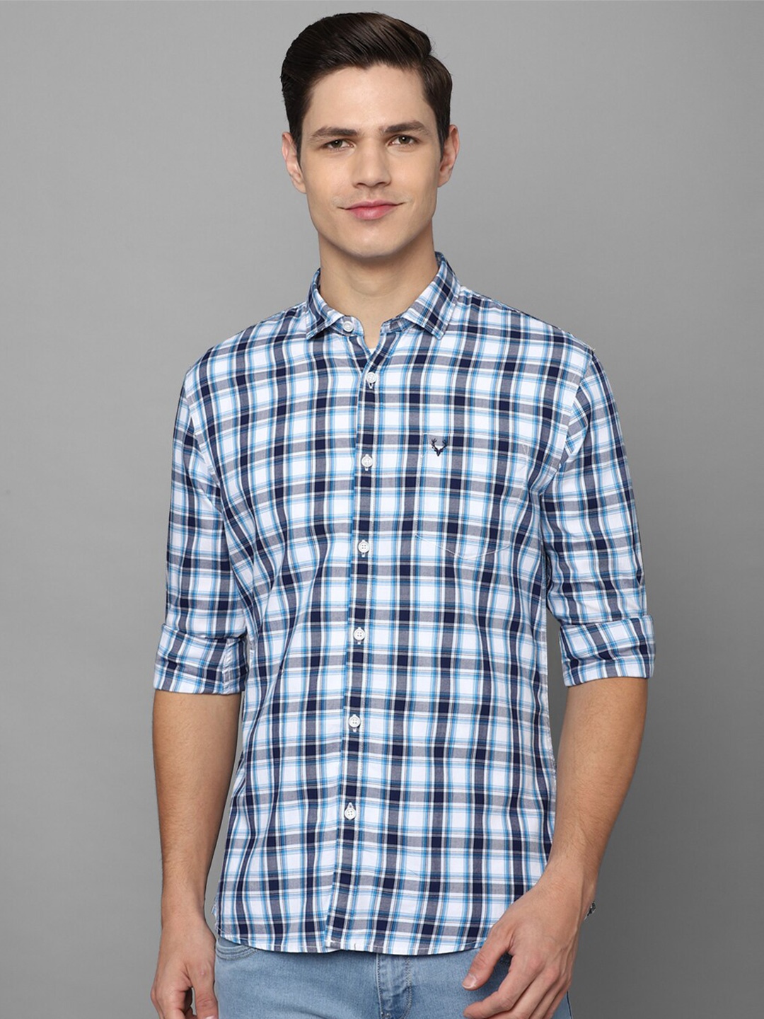 

Allen Solly Sport Men Blue Slim Fit Tartan Checked Casual Shirt