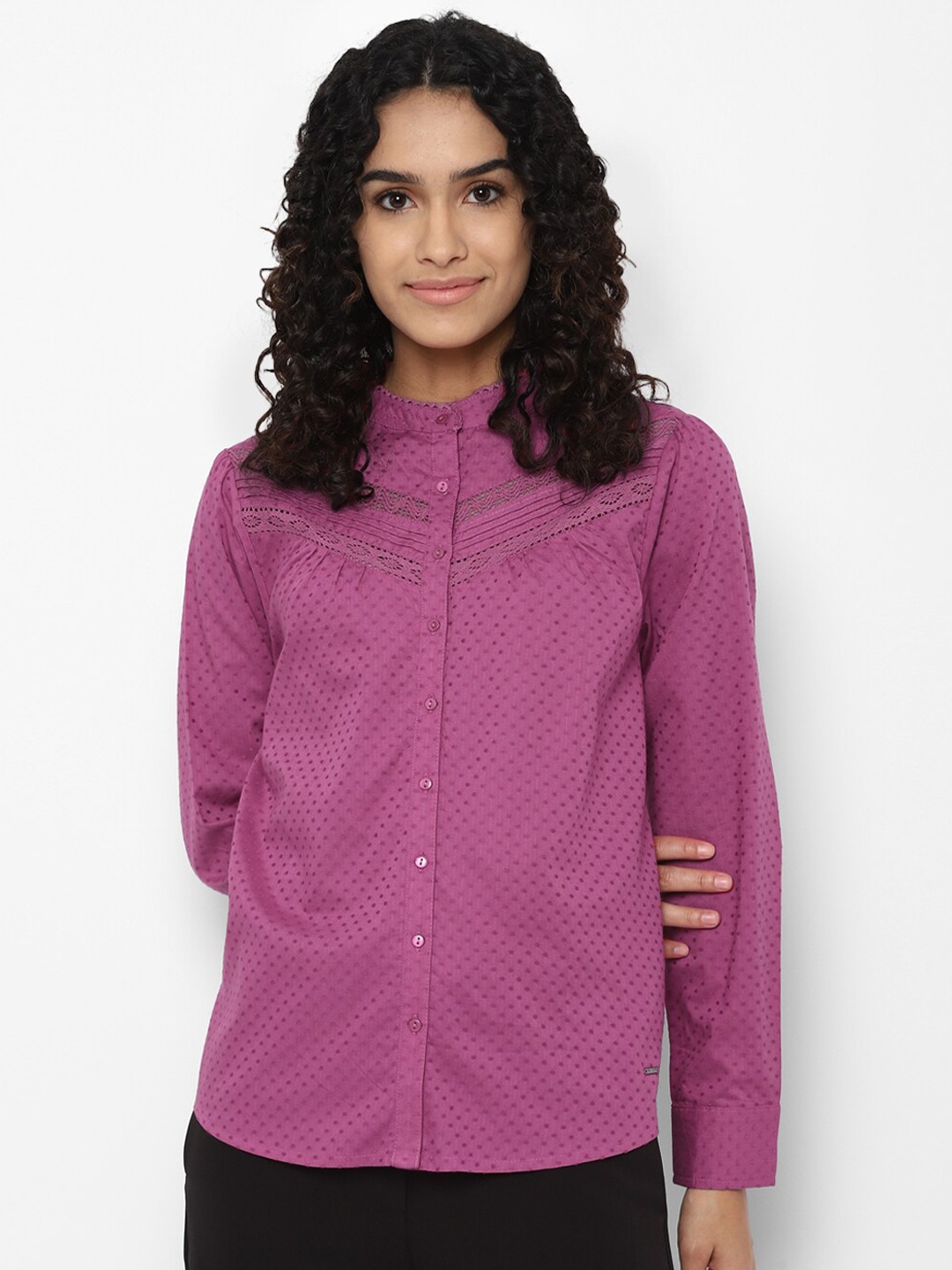 

Allen Solly Woman Purple Printed Casual Shirt