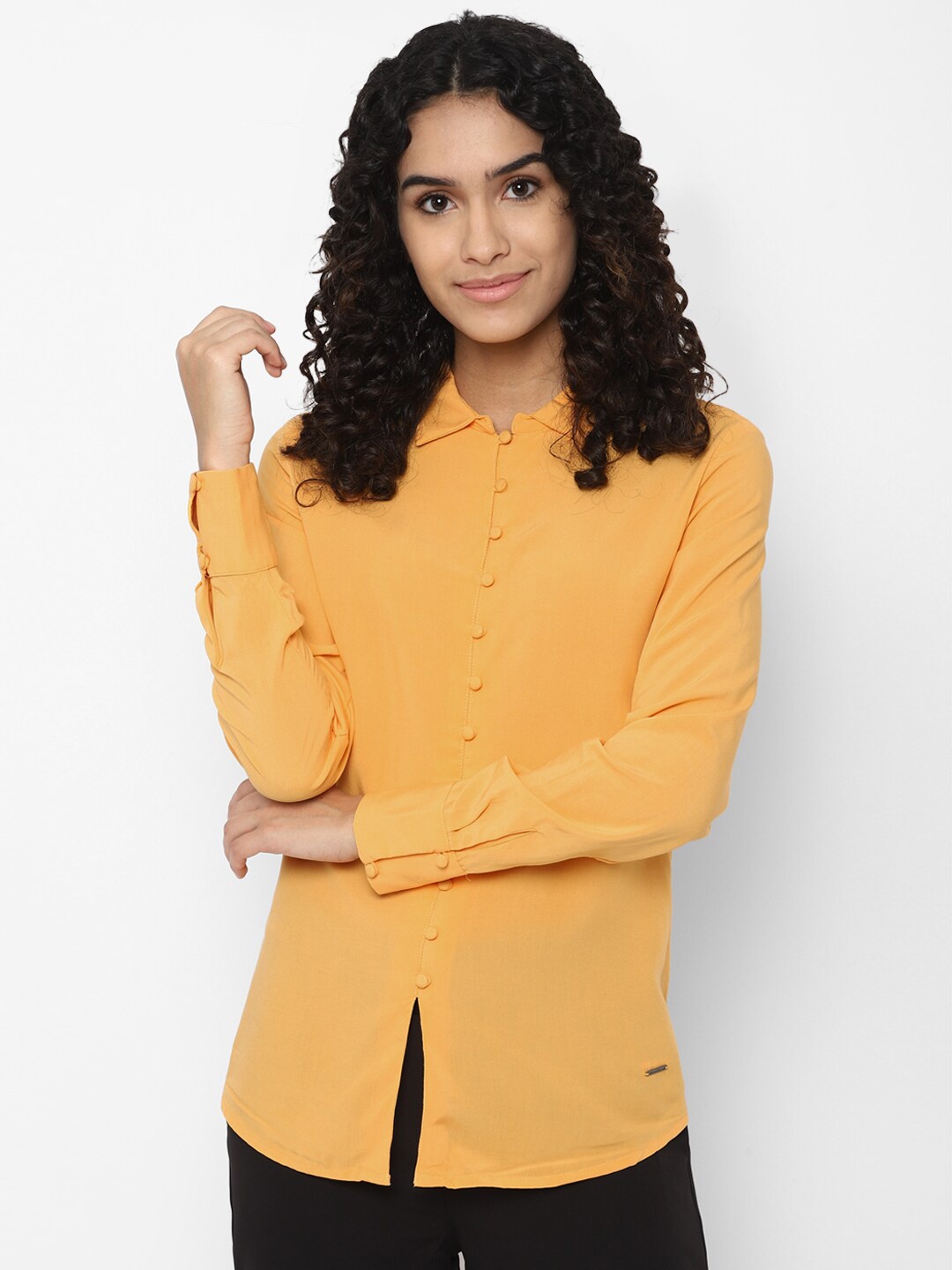 

Allen Solly Woman Orange Casual Shirt