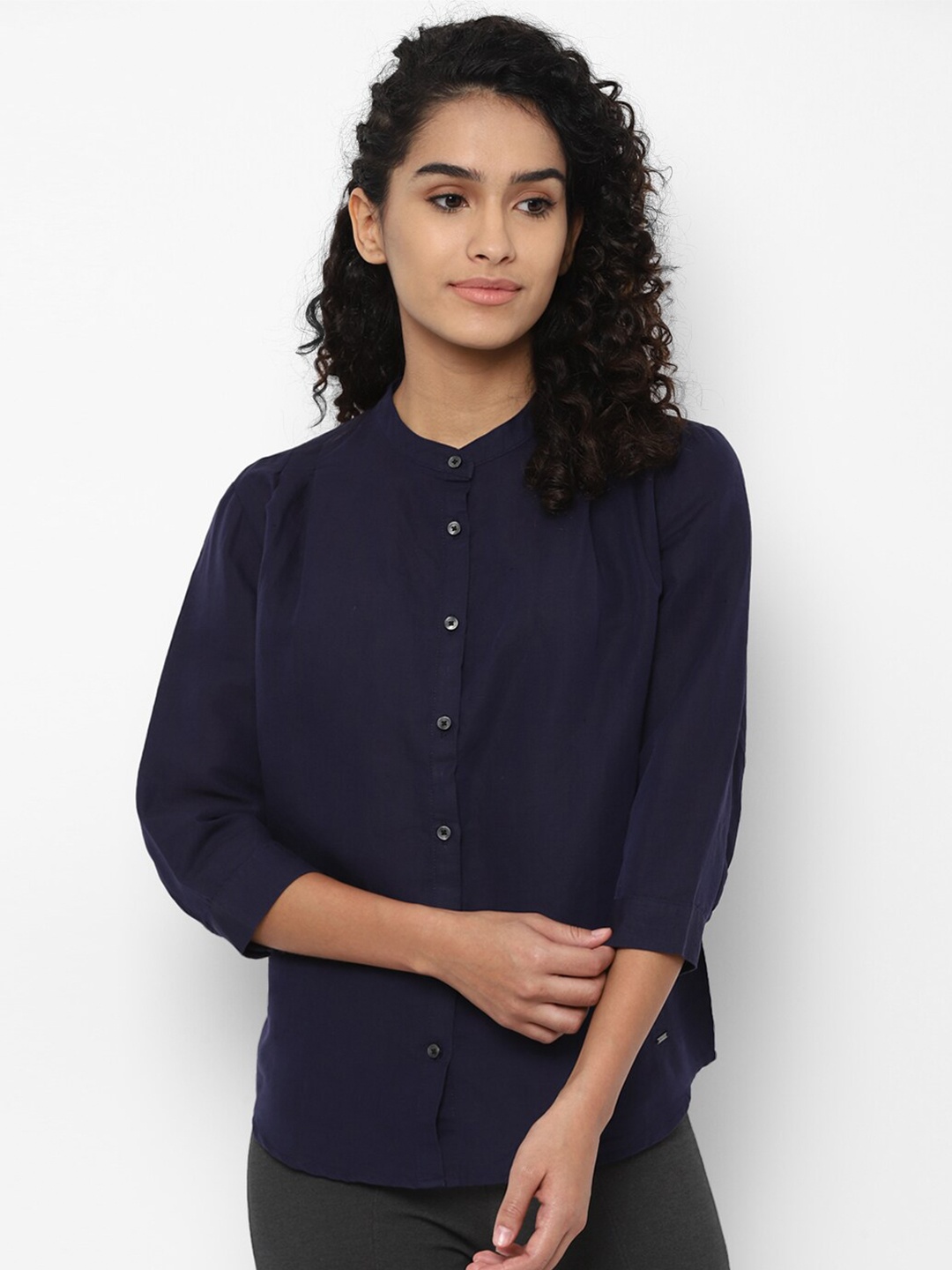 

Allen Solly Woman Navy Blue Casual Shirt