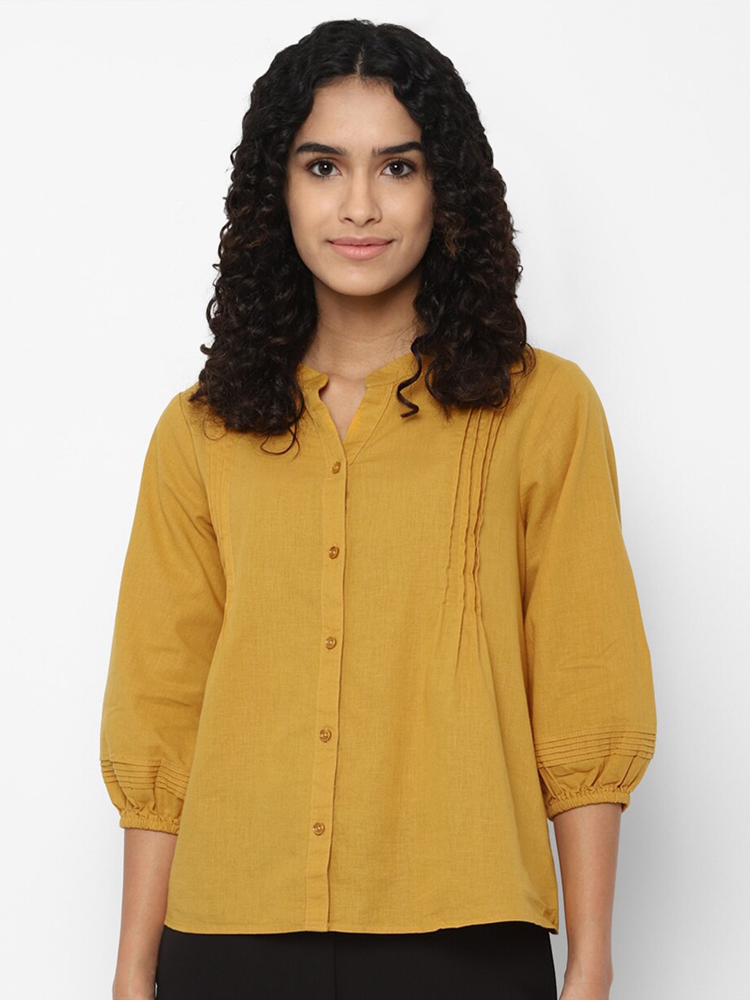 

Allen Solly Woman Yellow Casual Shirt