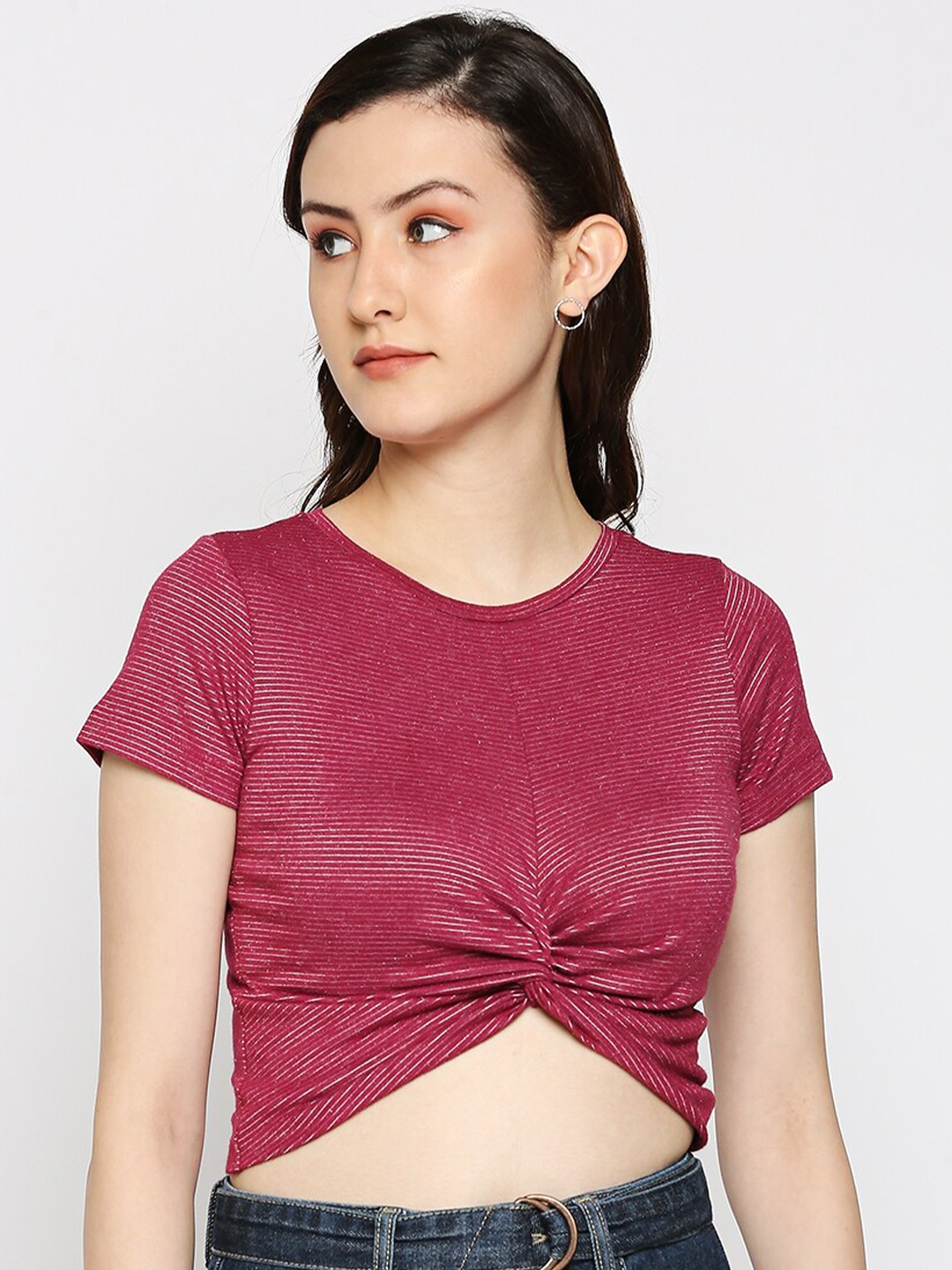 

Disrupt Pink Twisted Crop Top