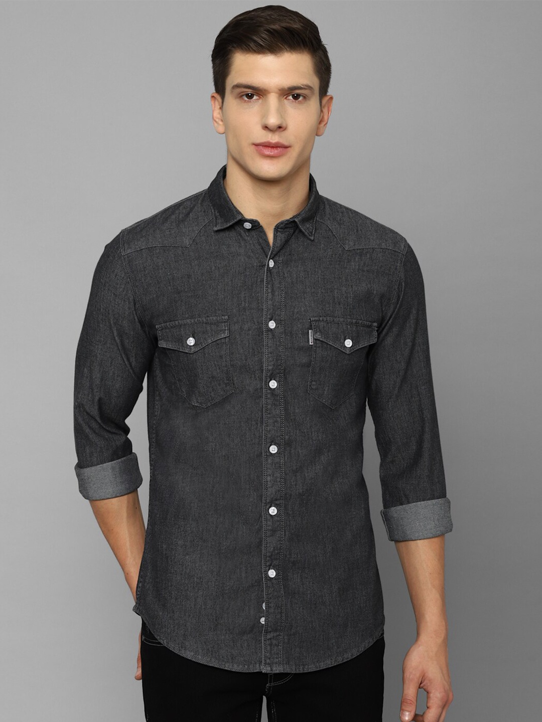 

Louis Philippe Jeans Men Grey Slim Fit Casual Shirt