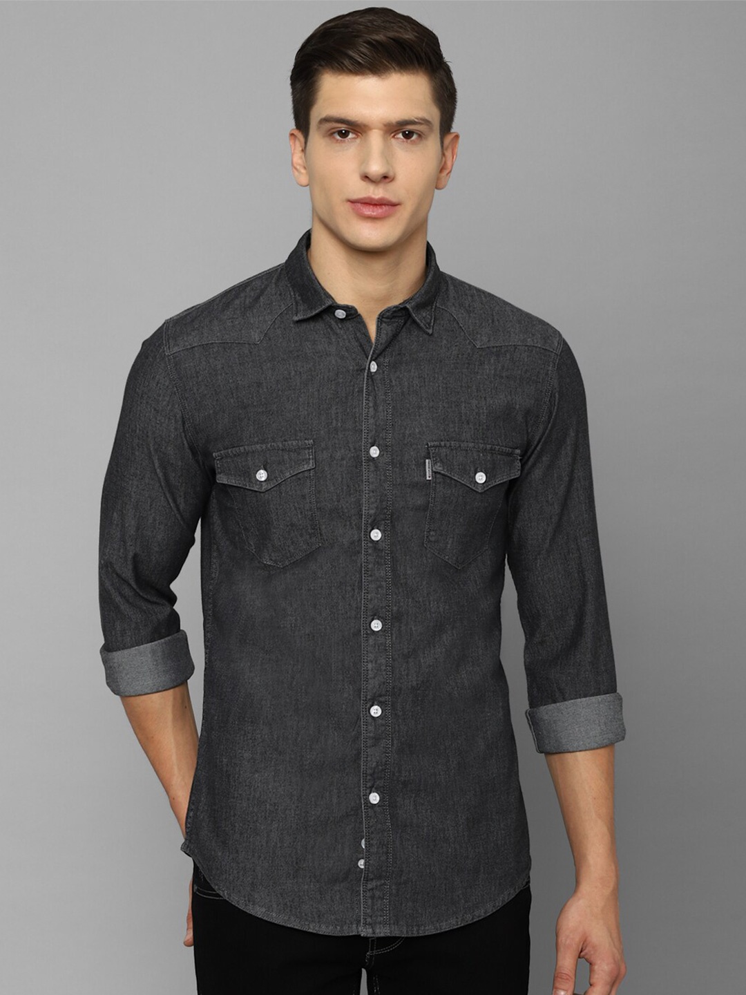

Louis Philippe Jeans Men Grey Slim Fit Casual Shirt
