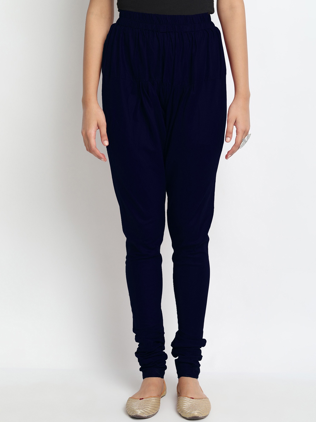 

Molcha Women Navy Blue Solid Cotton Churidar